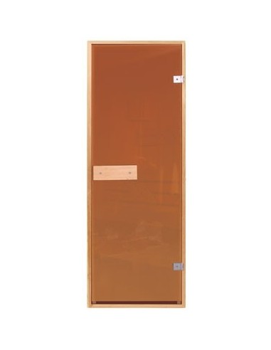 Дверь для сауны стеклянная ПЛ 40 Л (бронза), размер 0,7 на 1,9 м